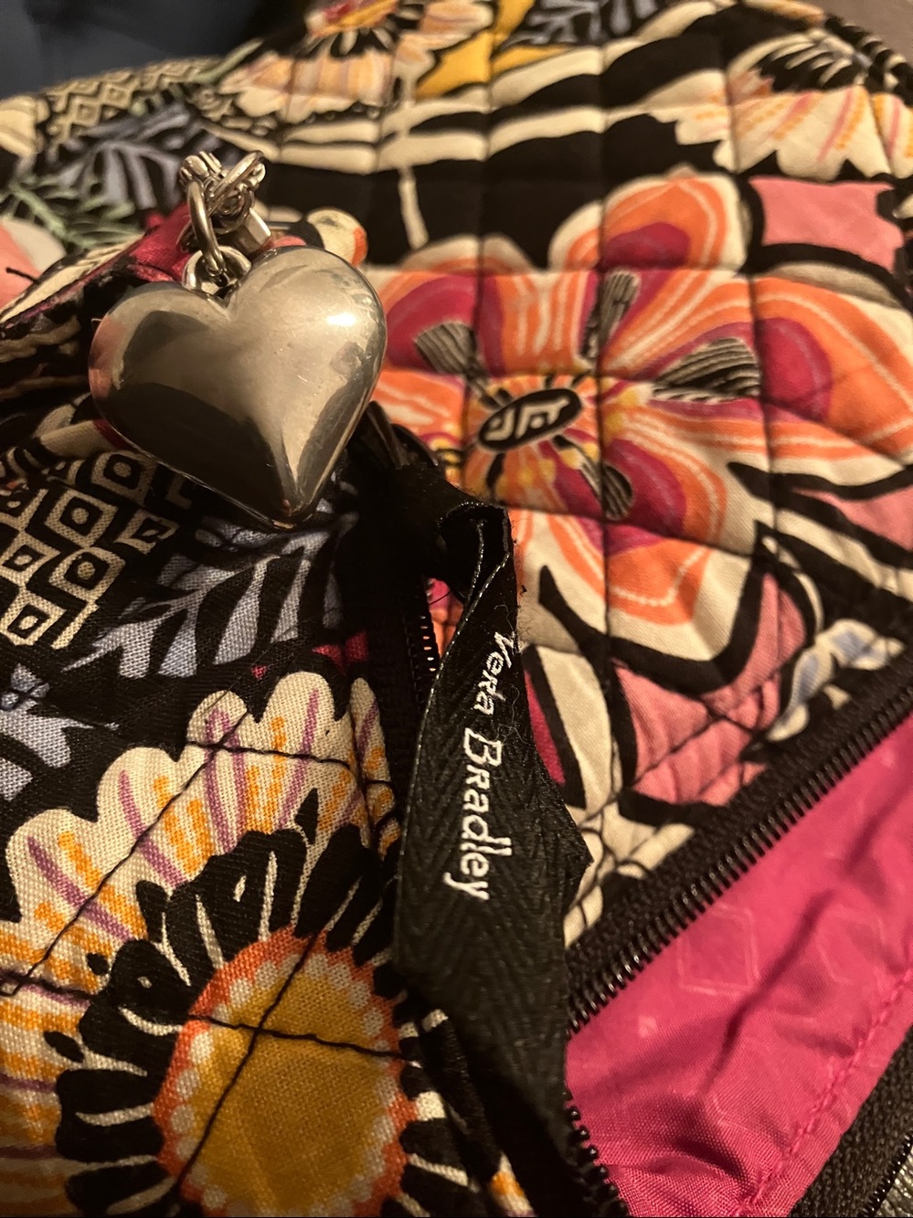Vera Bradley Pink Floral Quilted Crossbody Bag - Picture 5 of 6
